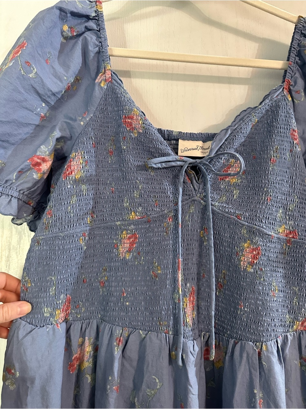 Universal Thread Light Blue Floral Smocked Dress - Picture 2 of 4